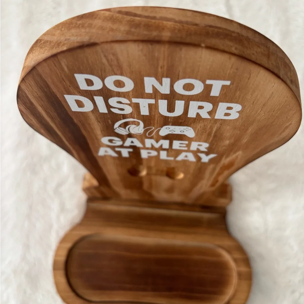Wood video gamer controller holder stand